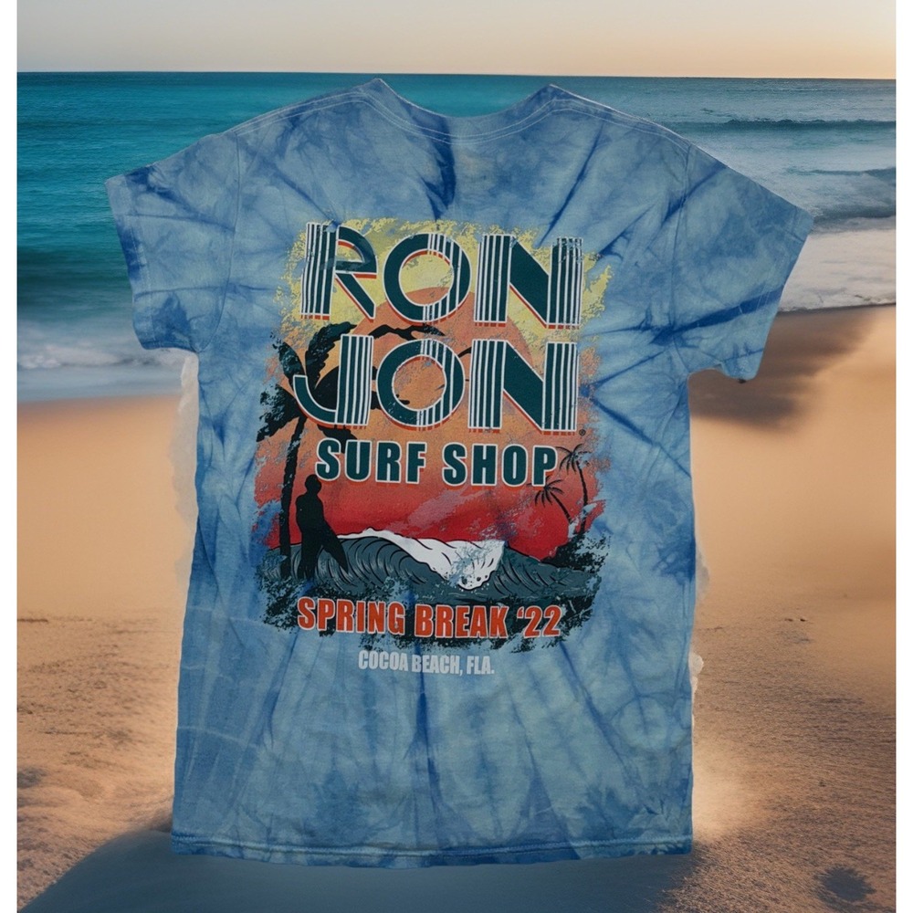 Brand New Ron Jon Surf Shop T-Shirt Men Small Blue Tie Dye Shirt Spring Break 22